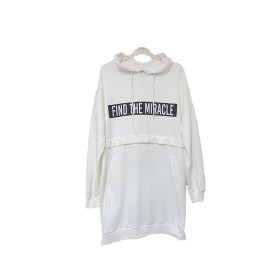 Ayvaz Kadın Kapişonlu Owersize Ekru Tunik