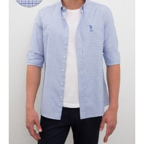 U.S. Polo Assn. Erkek Mavi Uzun Kollu Gömlek G081GL004.000.991542.VR03