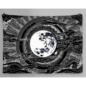 Siyah Beyaz Dolunay Duvar Halısı