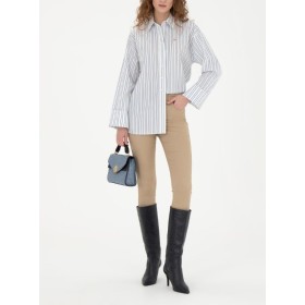 U.S. Polo Assn.Kadın Ekru Uzun Kollu Gömlek G082SZ004.000.1795987.VR019